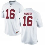 Men's Alabama Crimson Tide #16 Drew Sanders White Replica NCAA College Football Jersey 2403CVDI7